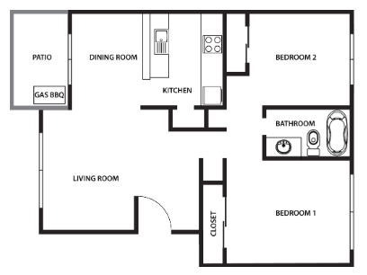 Westpark Plaza 2x1 Floorplan